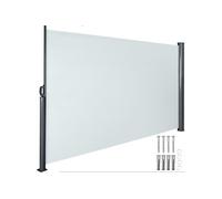 store latéral extensible gris en toile polyester enduite avec mécanisme enroulement 300x9x180 cm