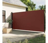 Store latéral extensible marron, 220 x 600 cm, en tissu solaire UV, pour terrasse, balcon, jardin, imperméable, pour l'extérieur, brise-vue, terrasse extérieure, voile d'ombrage