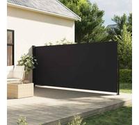 Store latéral extensible noir 160 x 600 cm, pour l'extérieur, protection solaire de terrasse, tissu d'ombrage robuste, offre une ombre semblable à une voile d'ombrage, brise-vue rectangulaire