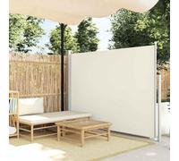 Store Latéral Extensible, Paravent Extérieur Rétractable en Polyester Résistant UV, Brise Vue Rétractable pour Terrasse & Balcon, Toile Hydrofuge, Auvent de Terrasse Pratique, Blanc Crème,500 x 160 cm