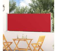 Store latéral extensible rouge 100 x 300 cm en polyester résistant aux UV avec revêtement PU, fer revêtu par pulvérisation, pour balcon, terrasse, jardin, brise-vue, protection contre le vent
