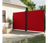 Store latéral extensible rouge 200 x 1200 cm en polyester avec revêtement PU, idéal pour terrasse, balcon et jardin. Offre une protection contre les UV et le vent, brise-vue discret en extérieur pour