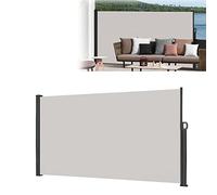 Store latéral extensible vertical pour extérieur, 200 x 300 cm, gris - Séparateur d'espace pour balcon et terrasse - Protection UV - Imperméable