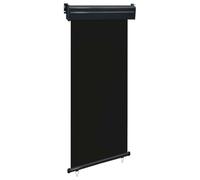 Store Latéral Extérieur Rétractable, 85x250 cm Noir, Brise Vue et Pare-Soleil, Toile Polyester Résistante aux UV, Store Enrouleur Extérieur pour Terrasse et Balcon, Montage Mur/Plafond