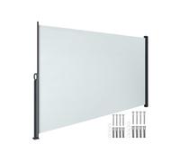 Store latéral occultant gris extensible avec mécanisme enroulement en acier thermolaqué en polyester 300 x 9 x 200 cm