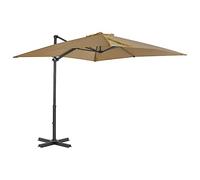 Store latéral - Parasol déporté avec mât en aluminium - 250 x 250 cm - Taupe - Pour balcon, terrasse, jardin