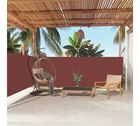 Store latéral rétractable - 140 x 600 cm - Protection UV - Pour terrasse et balcon - Enrouleur automatique - Paroi coupe-vent - Marron