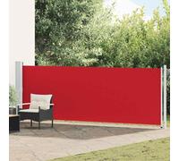 Store latéral rétractable 140x600 cm Rouge - Auvent Vertical extérieur pour terrasse et Balcon, écran intimité en Polyester résistant aux UV et à l'eau, avec Base en Acier Robuste