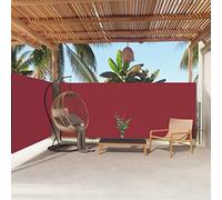 Store latéral rétractable - 160 x 600 cm - Enrouleur automatique - Protection UV - Coupe-vent pour balcon - Tissu rouge