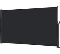 Store latéral rétractable - 180 x 300 cm - Protection UV - 100 % polyester - Gris - Avec poignée - Parfait pour terrasse et balcon