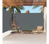 Store latéral rétractable - 220 x 600 cm - Protection UV pour extérieur - Pour terrasse et balcon - Enrouleur automatique en tissu anthracite - Séparateur polyvalent et coupe-vent