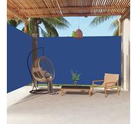 Store latéral rétractable - 220 x 600 cm - Résistant aux UV - Pour extérieur, terrasse et balcon - Tissu bleu