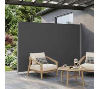 Store latéral rétractable - Brise-vue pour balcon - Brise-vue - Brise-vent - Très résistant au vent et aux UV - Résistant aux intempéries - Avec support en fer