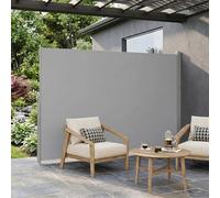 Store latéral rétractable - Brise-vue pour balcon - Brise-vue - Brise-vent - Très résistant au vent et aux UV - Résistant aux intempéries - Avec support en fer