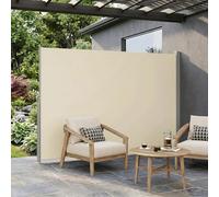 Store latéral rétractable - Brise-vue pour balcon - Brise-vue - Brise-vent - Très résistant au vent et aux UV - Résistant aux intempéries - Avec support en fer