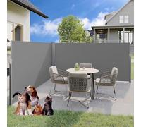Store latéral rétractable, double écran de confidentialité pliable, clôture de confidentialité, auvent de confidentialité étanche et résistant aux UV for cour, terrasse sur le toit(I,1.5*10m/4.92*32.8