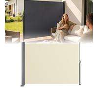 Store latéral rétractable - Paravent pliable - Imperméable et résistant aux UV - Pour jardin, balcon, piscine et terrasse - 200 x 600 cm