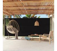 Store latéral rétractable pour extérieur, 220 x 500 cm, fermeture automatique, protection UV, tissu imperméable, pour terrasse et balcon, noir pour intimité extérieure