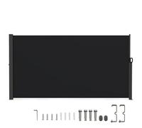Store latéral rétractable pour extérieur 300 x 18 x 160 cm Design Pliable et résistant en Polyester Noir 20_0010782