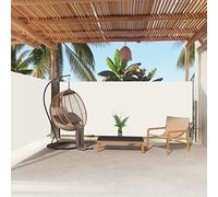 Store latéral rétractable pour terrasse, 160 x 600 cm, crème - Protection UV pour balcon et terrasse - Enrouleur automatique - Coupe-vent - Brise-vent - Crème