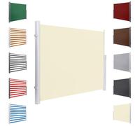 Store latéral rétractable résistant aux UV et séparateur de pièce pliable pour terrasse, jardin, balcon, terrasse, blanc cassé, 200 x 500 cm. Améliorez votre espace extérieur