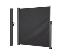 Store Latétal Extérieur - RELAX4LIFE - 1,6M - Auvent Lateral Retractable en Alu - Polyester Anti-UV - Paravent pour Balcon - Noir