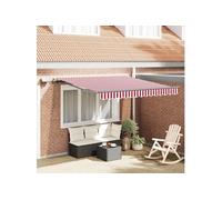 Vidaxl Store Manuel Rétractable Avec Led Rouge Et Blanc 300x250 Cm 3329984 Multicolore