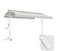 Store mobile électrique double pente 3 x 4m aluminium taupe Delgada - Oviala
