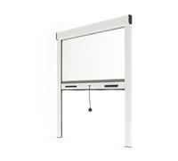 Store moustiquaire fenêtre alu recoupable (largeur x hauteur) -protection insecte ajustable (Blanc, lg 1300 mm x ht 1600 mm)