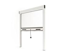 Store moustiquaire fenêtre alu recoupable (largeur x hauteur) -protection insecte ajustable (Blanc, Lg 1500 mm x Ht 1600 mm)