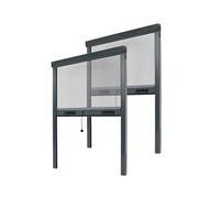 Store moustiquaire fenêtre alu recoupable (largeur x hauteur) -protection insecte ajustable (Gris Anthracite Ral 7016, lg 1500 mm x ht 1600 mm (lot de 2))