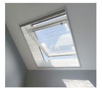 Store Moustiquaire Plissée pour Fenêtre de Toit Velux L120 x H160cm - Facile à Installer - Fixations Incluses