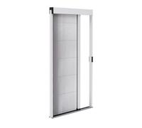 Store moustiquaire plissée pour porte en aluminium - Recoupable hauteur & largeur - Seuil ultra plat (Blanc, L1200mm x H2200mm)