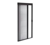 Store moustiquaire plissée pour porte en aluminium - Recoupable hauteur & largeur - Seuil ultra plat (Gris Anthracite 7016, L1200mm x H2200mm)