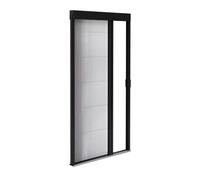 Store moustiquaire plissée pour porte en aluminium - Recoupable hauteur & largeur - Seuil ultra plat (Noir, L1200mm x H2400mm)