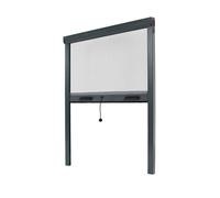 Store moustiquaire fenêtre alu recoupable (largeur x hauteur) -protection insecte ajustable (Gris Anthracite ral 7016, L1500mm x H2300mm)