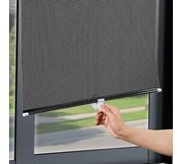 Store occultant à Ventouse 58x125cm Noir Store Enrouleur -sans perçage -Translucide pour fenêtre - Rideau Protection Solaire Isolant Thermique- Amovible - pour Chambre/Bureau/Voiture