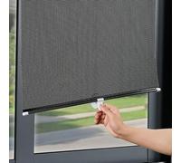 Store occultant à Ventouse 80x130cm Noir Store Enrouleur -sans perçage -Translucide pour fenêtre - Rideau Protection Solaire Isolant Thermique- Amovible - pour Chambre/Bureau/Voiture