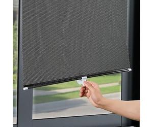 Store occultant à Ventouse 80x130cm Noir Store Enrouleur -sans perçage -Translucide pour fenêtre - Rideau Protection Solaire Isolant Thermique- Amovible - pour Chambre/Bureau/Voiture