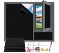 Store Occultant Fenetre - 300x145cm, MUTOUHE Store Occultant sans Percage avec Règle, Ciseaux, Marqueurs, 20 Attaches Auto-adhésives, Rideaux Occultants pour Chambre, Crèche, Bureau