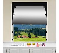 Store Occultant Fenetre - 300x145cm, MUTOUHE Store Occultant sans Percage avec Règle, Ciseaux, Marqueurs, 20 Attaches Auto-adhésives, Rideaux Occultants pour Chambre, Crèche, Bureau