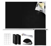 Store Occultant sans Percage, 300x150cm Rideau Occultant Pare Soleil Fenetre de Toit Maison, Protection Solaire Film Occultant Fenetre Portable pour Chambre, Grenierm, Fenêtre, Noir