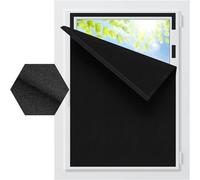 Store occultant sans perçage - En coton et lin - Avec boucle en nylon - Réglable et amovible - Pour les vacances et l'intérieur - Pour les vacances et l'intérieur - Pour fenêtre de toit inclinée (noir