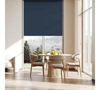 Store occultant thermique 55 x 210 cm sans perçage - Protection solaire et intimité - Bleu foncé - Pour intérieur et extérieur - Économie d'énergie - Décoration élégante
