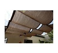 Store Pare-soleil Rétractable Pour Pergola - Bâche Coulissante Avec Accessoires De Fixation Inclus - Tissu HDPE - Voile D'ombrage Ondulée Pour Terrasse, Jardin, Cour(brun,2x3m)