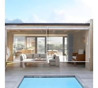Store Pergola Enroulement, Rideaux en PVC Transparent Étanche - Volet Roulant Extérieur pour Terrasse et Balcon 80 90 100 120 150 160 180 200 220 250cm(W55xH100cm)