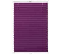 Store plissé 90 x 120 cm violet avec profilés en aluminium laqué blanc, support Klemmfix pour montage sans perçage