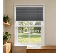 Store Plissé 98 x 260 cm Contre Le Soleil, Réglable Haut Bas, Protection de Privée, Ouverture à Double Sens Store Jour Nuit pour Cuisine, Chambre, Coucher, Salon, Gris