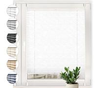 Store plissé Crush Sonello Klemmfix sans perçage 85cm x 200cm, Blanc, Stores pour Les Portes et Les fenêtres, Opaque, Protection de la Vie privée, Protection Solaire, Store plissé prêt à l'emploi