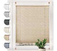 Store plissé Crush Sonello Klemmfix sans perçage 85cm x 200cm, Cappuccino, Stores pour Les Portes et Les fenêtres, Opaque, Protection de la Vie privée, Protection Solaire,Store plissé prêt à l'emploi